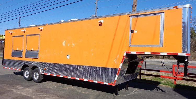 Concession Trailer 8.5'x34' With Appliances - Gooseneck (Orange) Restroom