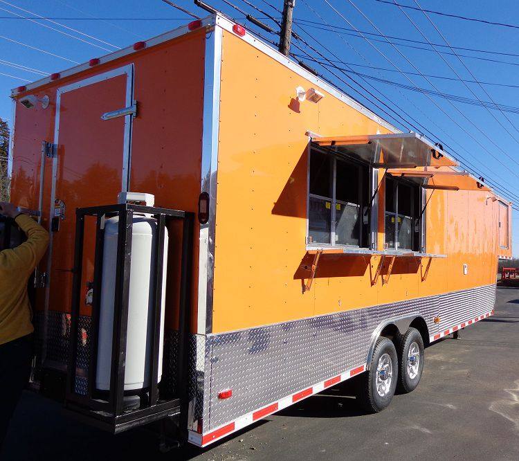 Concession Trailer 8.5'x34' With Appliances - Gooseneck (Orange) Restroom