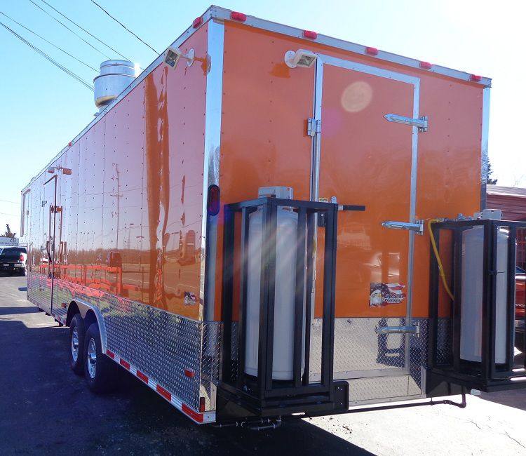 Concession Trailer 8.5'x34' With Appliances - Gooseneck (Orange) Restroom