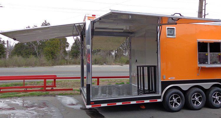 Concession Trailer 8.5'x40' Gooseneck BBQ Smoker Catering (Orange)