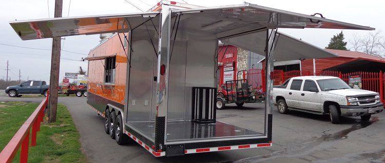 Concession Trailer 8.5'x40' Gooseneck BBQ Smoker Catering (Orange)