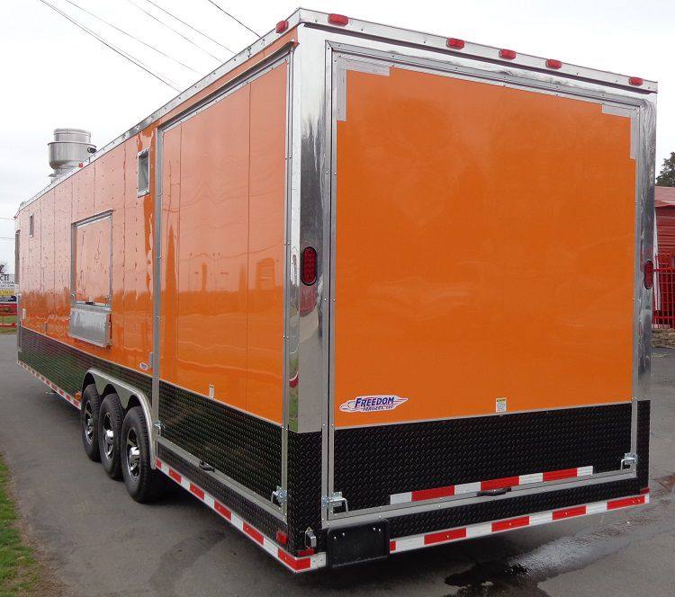 Concession Trailer 8.5'x40' Gooseneck BBQ Smoker Catering (Orange)