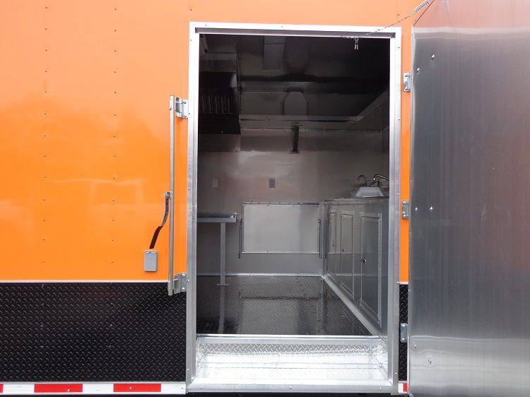 Concession Trailer 8.5'x40' Gooseneck BBQ Smoker Catering (Orange)