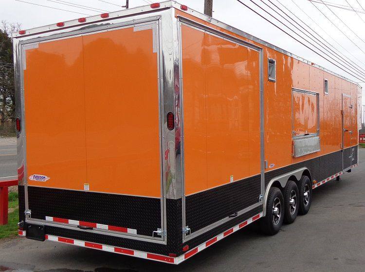 Concession Trailer 8.5'x40' Gooseneck BBQ Smoker Catering (Orange)