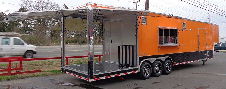 Concession Trailer 8.5'x40' Gooseneck BBQ Smoker Catering (Orange)