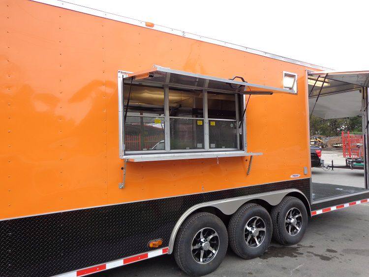 Concession Trailer 8.5'x40' Gooseneck Catering BBQ Smoker Food (Orange)