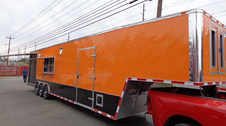Concession Trailer 8.5'x40' Gooseneck Catering BBQ Smoker Food (Orange)