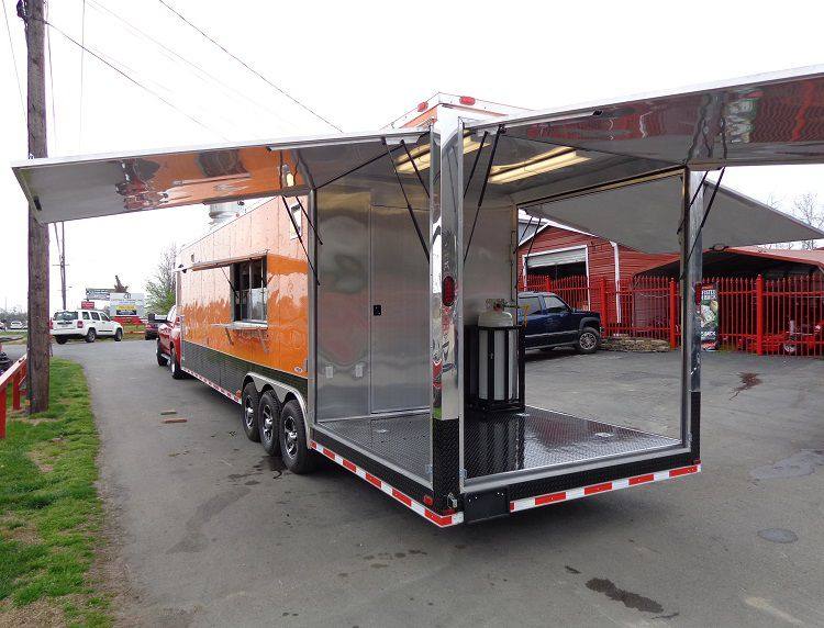Concession Trailer 8.5'x40' Gooseneck Catering BBQ Smoker Food (Orange)