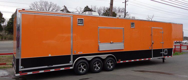 Concession Trailer 8.5'x40' Gooseneck Catering BBQ Smoker Food (Orange)