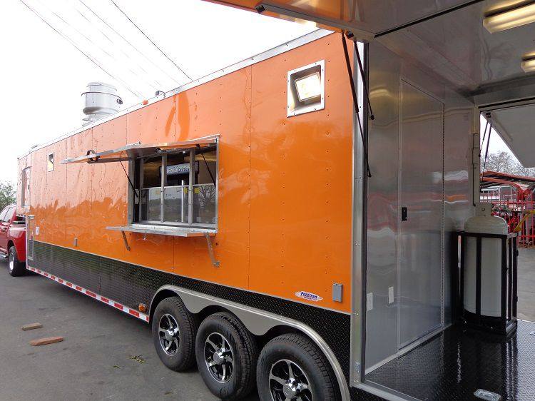 Concession Trailer 8.5'x40' Gooseneck Catering BBQ Smoker Food (Orange)