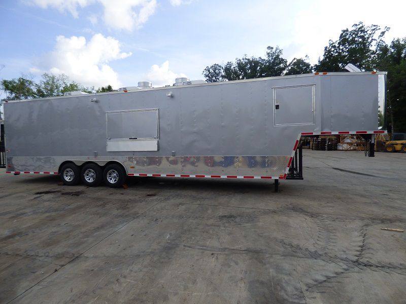 Concession Trailer 8.5'x41' Silver Frost Gooseneck Event Catering