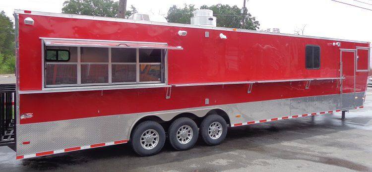 1418-concession-trailer-8.5-x44-gooseneck-catering-vending-red-11.jpg Concession Trailer 8.5'x44' Gooseneck Catering Vending Red