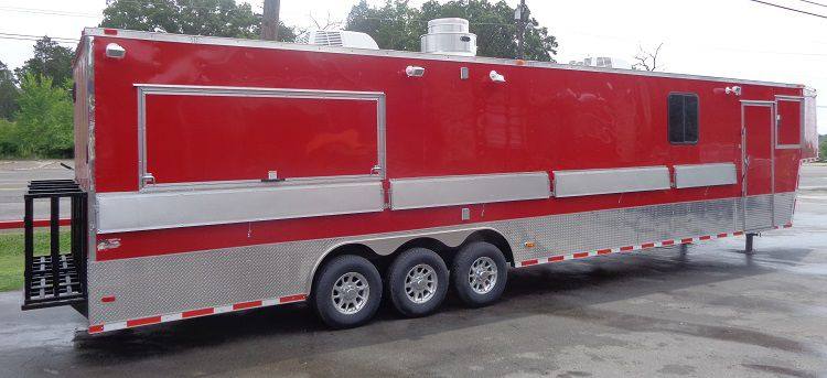 1418-concession-trailer-8.5-x44-gooseneck-catering-vending-red-2.jpg Concession Trailer 8.5'x44' Gooseneck Catering Vending Red