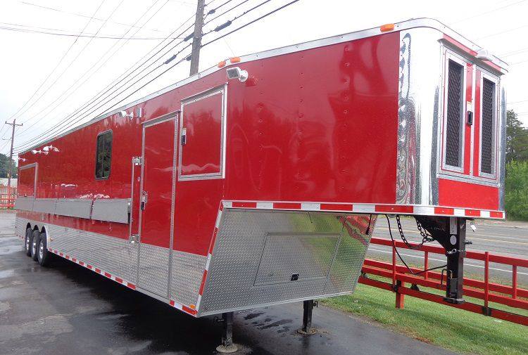 1418-concession-trailer-8.5-x44-gooseneck-catering-vending-red-3.jpg Concession Trailer 8.5'x44' Gooseneck Catering Vending Red