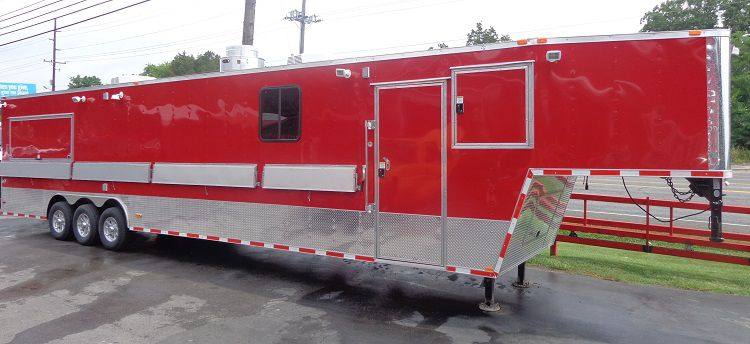 1418-concession-trailer-8.5-x44-gooseneck-catering-vending-red-5.jpg Concession Trailer 8.5'x44' Gooseneck Catering Vending Red