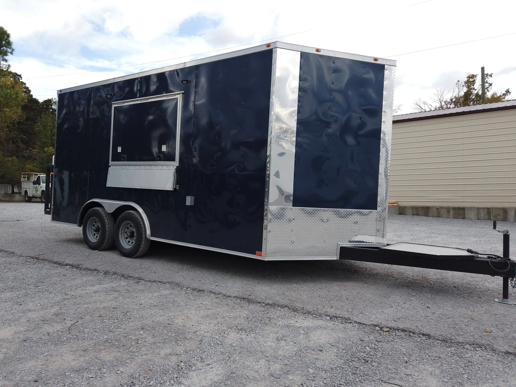 142-8.5-x-16-indigo-blue-concession-trailer-with-appliances-3.webp 8.5' x 16' Indigo Blue Concession Trailer with Appliances