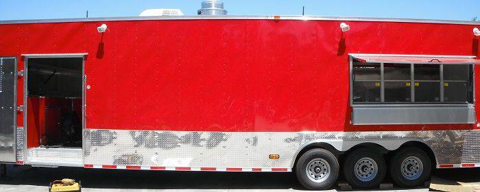 1421-concession-trailer-8.5-x48-red-gooseneck-food-bbq-smoker-catering-3.jpg Concession Trailer 8.5'x48' Red - Gooseneck Food BBQ Smoker Catering