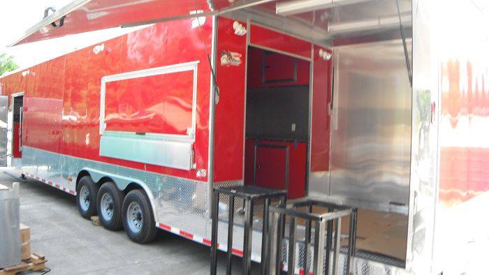 1421-concession-trailer-8.5-x48-red-gooseneck-food-bbq-smoker-catering-7.jpg Concession Trailer 8.5'x48' Red - Gooseneck Food BBQ Smoker Catering