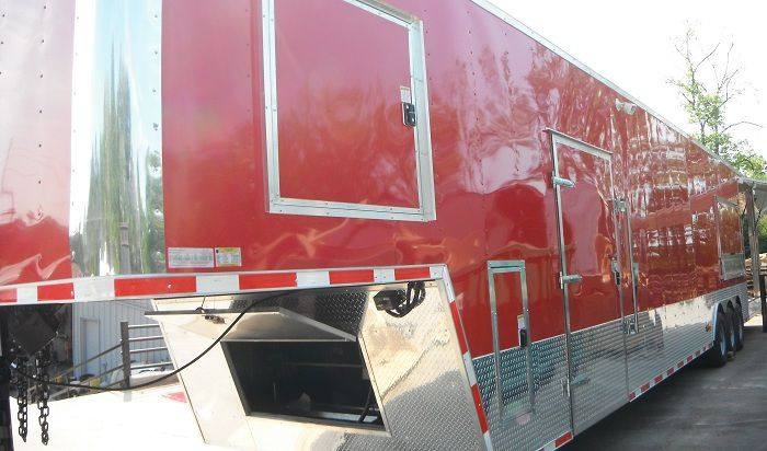 1421-concession-trailer-8.5-x48-red-gooseneck-food-bbq-smoker-catering-9.jpg Concession Trailer 8.5'x48' Red - Gooseneck Food BBQ Smoker Catering