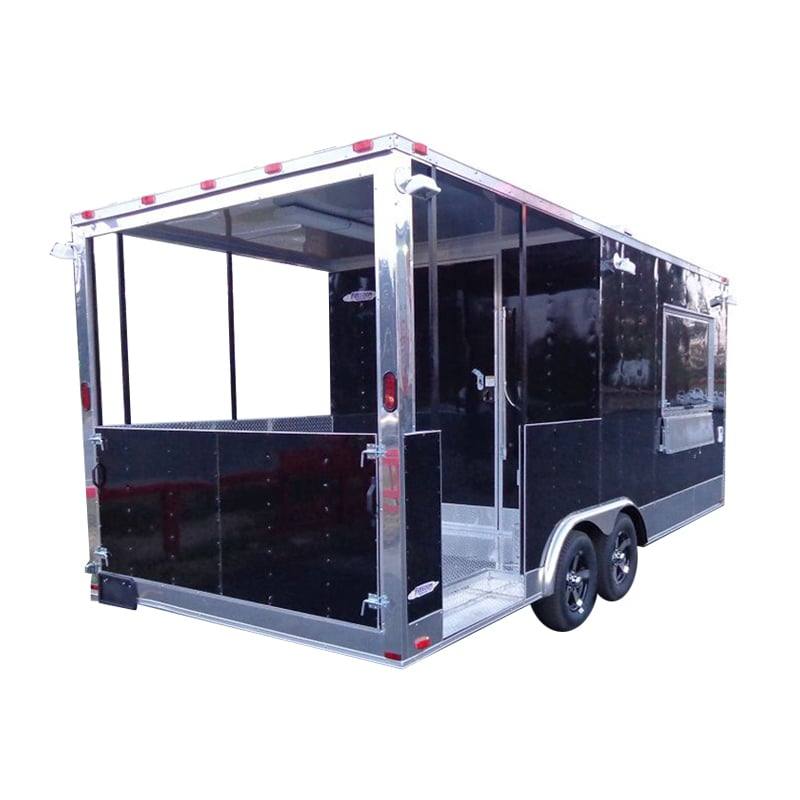 Concession Trailer 8.5x20' Appliances BBQ Smoker Vending Event (Black)