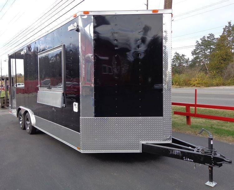 Concession Trailer 8.5x20' Appliances BBQ Smoker Vending Event (Black)