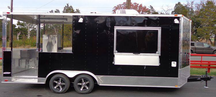 Concession Trailer 8.5x20' Appliances BBQ Smoker Vending Event (Black)