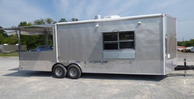 Concession Trailer Arizona Beige 8.5' x 26' BBQ Smoker Event Catering Restroom