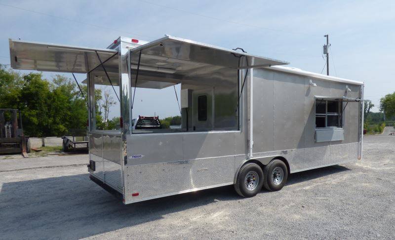 Concession Trailer Arizona Beige 8.5' x 26' BBQ Smoker Event Catering Restroom