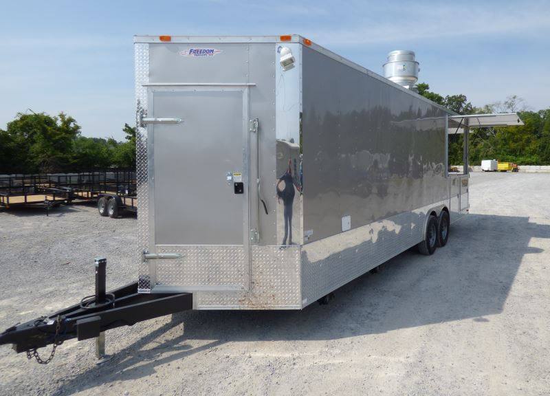Concession Trailer Arizona Beige 8.5' x 26' BBQ Smoker Event Catering Restroom