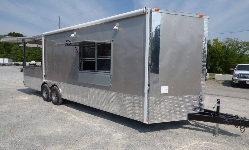 Concession Trailer Arizona Beige 8.5' x 26' BBQ Smoker Event Catering Restroom