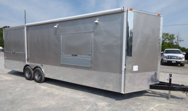 Concession Trailer Arizona Beige 8.5' x 26' BBQ Smoker Event Catering Restroom