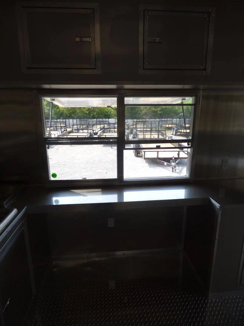 Concession Trailer Arizona Beige 8.5' x 26' BBQ Smoker Event Catering Restroom