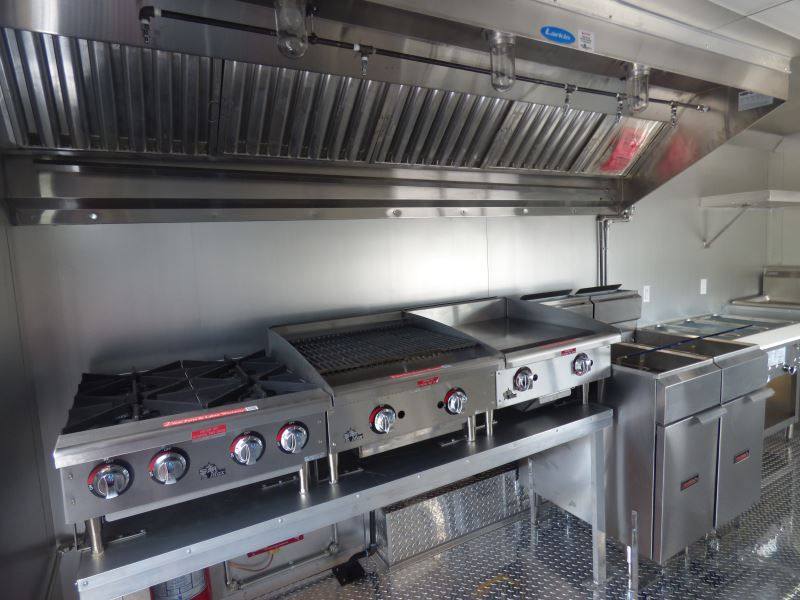 Concession Trailer Black 8.5'x18' Catering Event Food Appliances Restroom