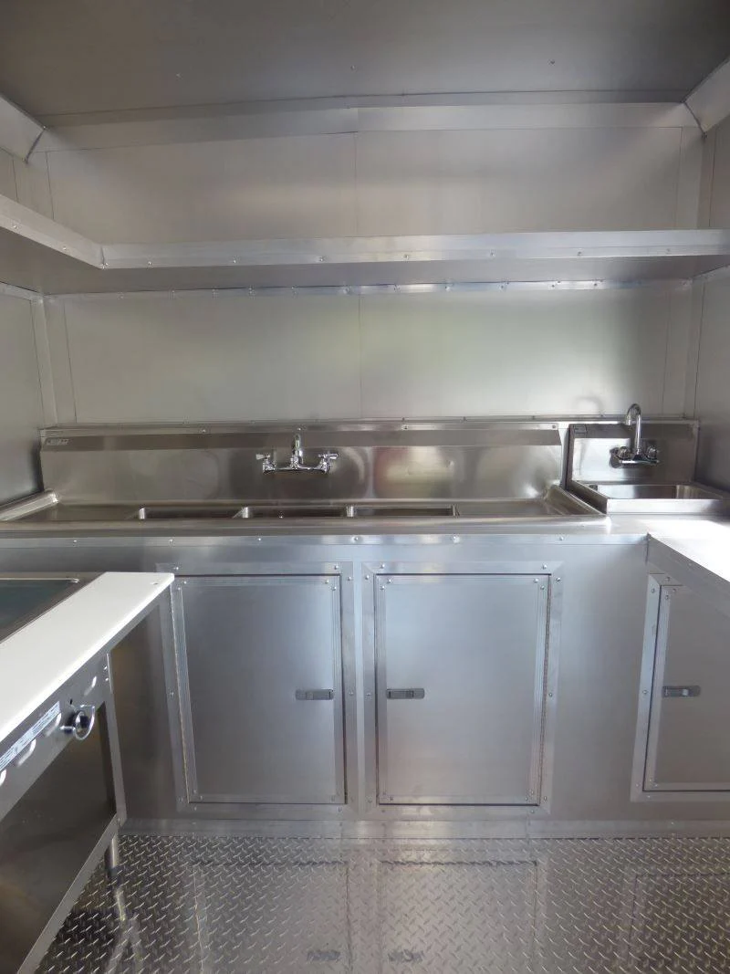Concession Trailer Black 8.5'x18' Catering Event Food Appliances Restroom