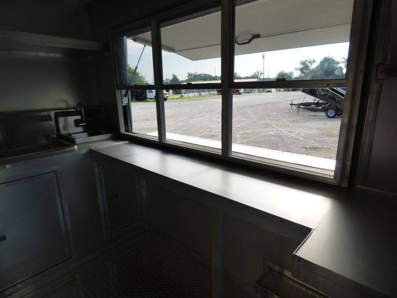 Concession Trailer Black 8.5'x18' Catering Event Food Appliances Restroom