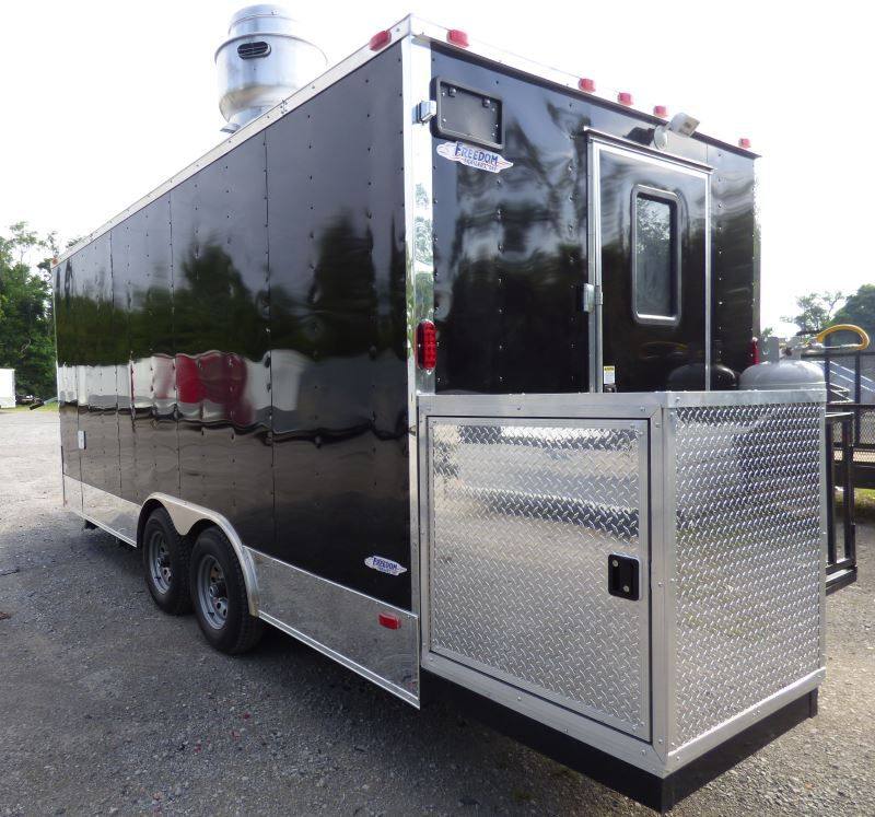 Concession Trailer Black 8.5'x18' Catering Event Food Appliances Restroom