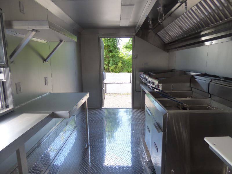 Concession Trailer Black 8.5'x18' Catering Event Food Appliances Restroom