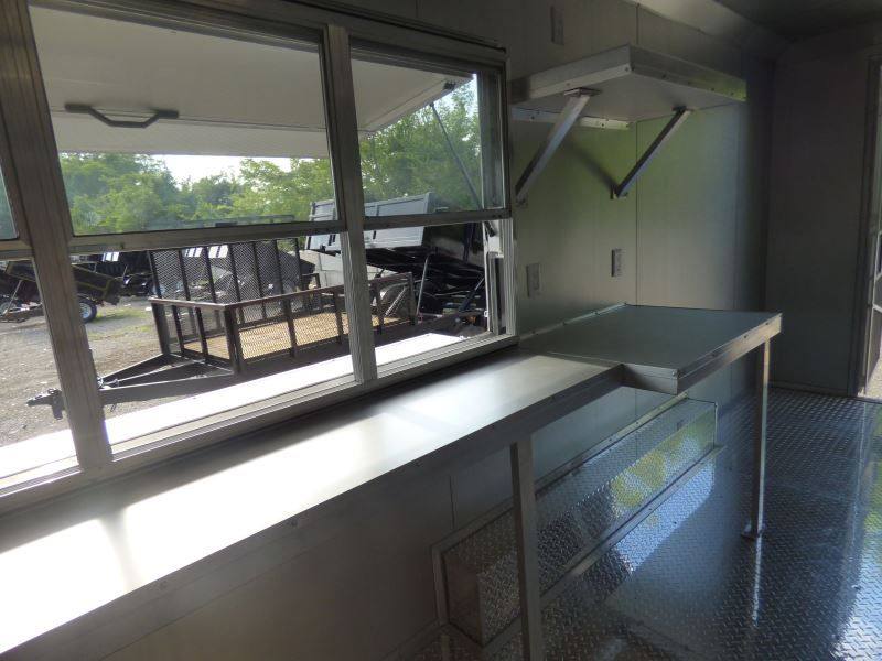 Concession Trailer Black 8.5'x18' Catering Event Food Appliances Restroom