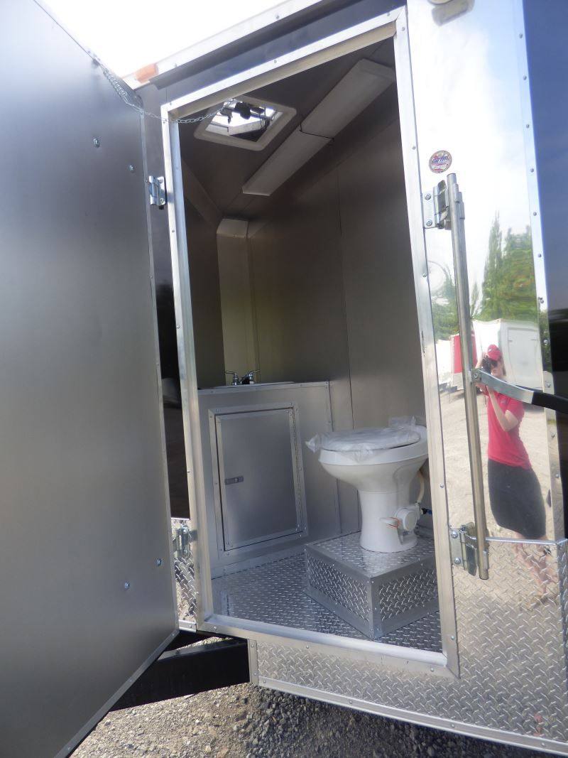 Concession Trailer Black 8.5'x18' Catering Event Food Appliances Restroom