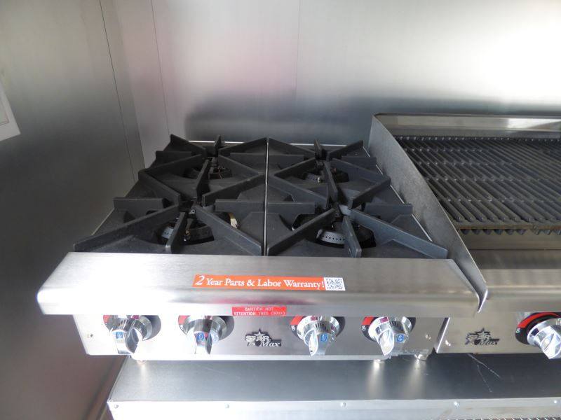 Concession Trailer Black 8.5'x18' Catering Event Food Appliances Restroom