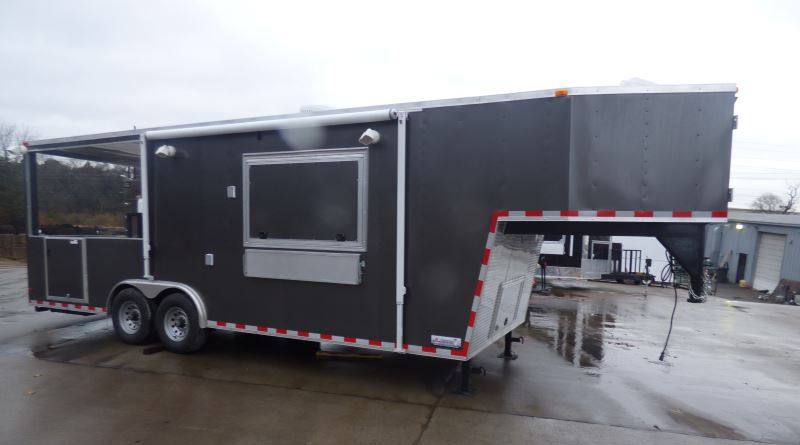 1444-concession-trailer-charcoal-gray-8.5-x-30-gooseneck-bbq-smoker-catering-event-2.jpg Concession Trailer Charcoal Gray 8.5' x 30' Gooseneck BBQ Smoker Catering Event