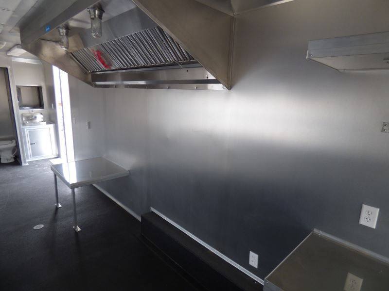 Concession Trailer Gooseneck Black 8.5' x 45' BBQ Smoker Event Catering Restroom