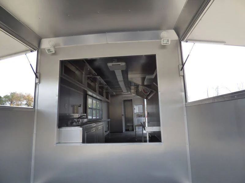 Concession Trailer Gooseneck Black 8.5' x 45' BBQ Smoker Event Catering Restroom