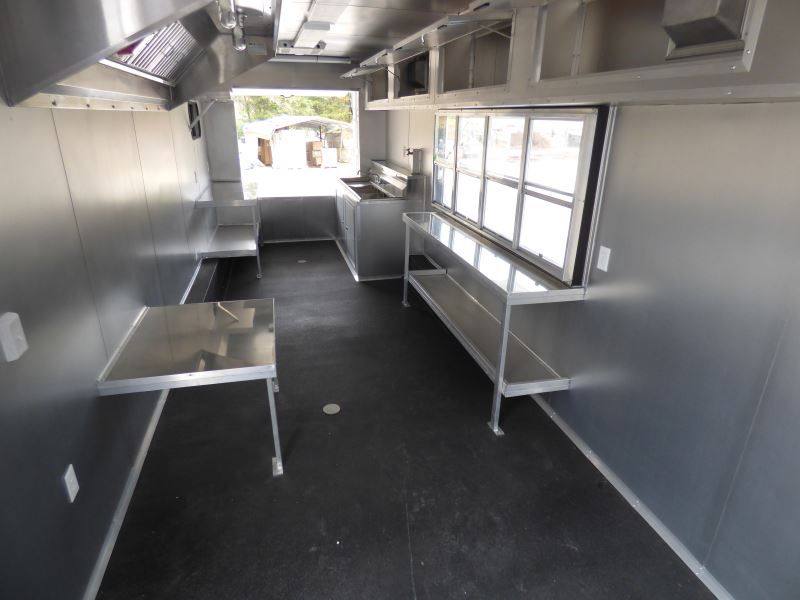 Concession Trailer Gooseneck Black 8.5' x 45' BBQ Smoker Event Catering Restroom