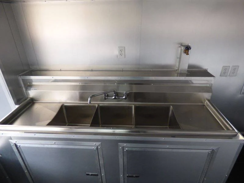 Concession Trailer Gooseneck Black 8.5' x 45' BBQ Smoker Event Catering Restroom