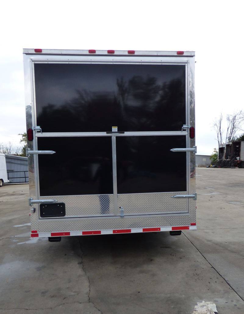 Concession Trailer Gooseneck Black 8.5' x 45' BBQ Smoker Event Catering Restroom