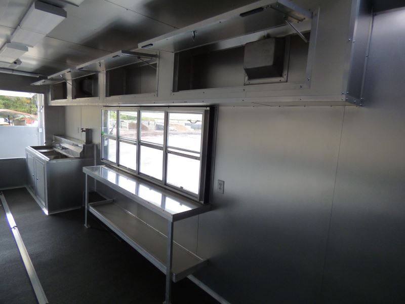 Concession Trailer Gooseneck Black 8.5' x 45' BBQ Smoker Event Catering Restroom