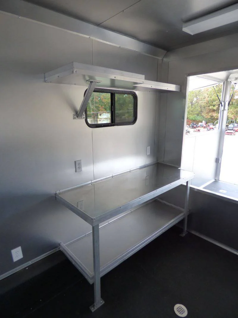 Concession Trailer Gooseneck Black 8.5' x 45' BBQ Smoker Event Catering Restroom