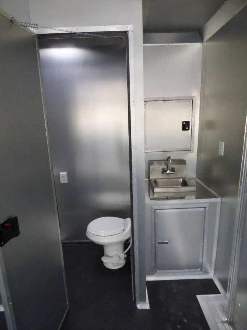 Concession Trailer Gooseneck Black 8.5' x 45' BBQ Smoker Event Catering Restroom
