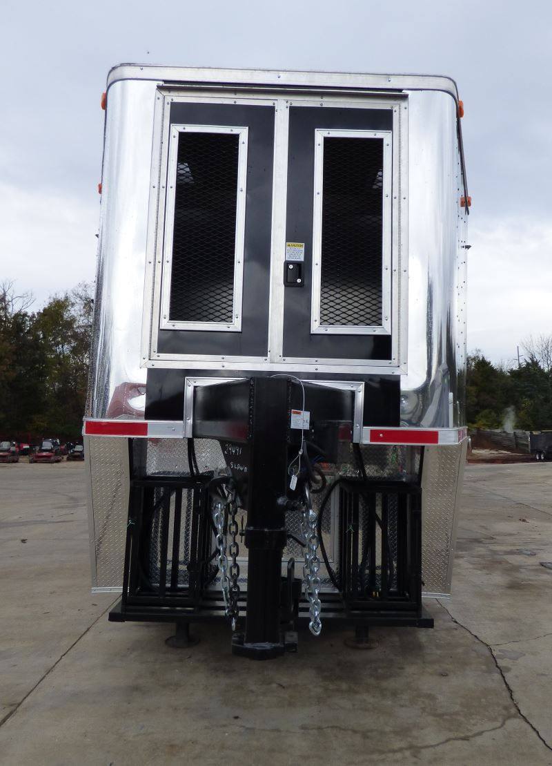Concession Trailer Gooseneck Black 8.5' x 45' BBQ Smoker Event Catering Restroom